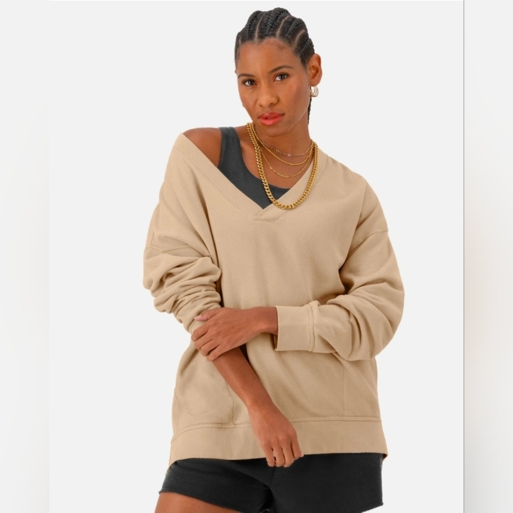 Champion Oversized V Neck Mineral Waah Sweatshirt